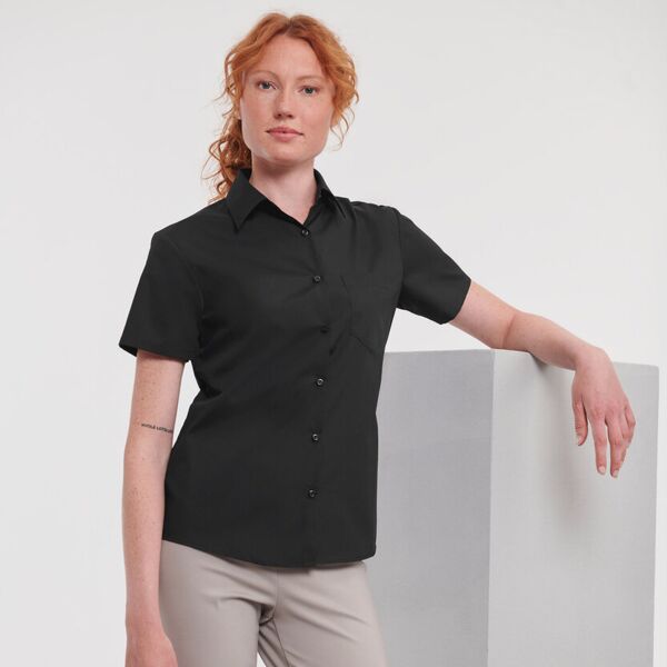 Women's short sleeve polycotton easycare poplin shirt Thumbnail